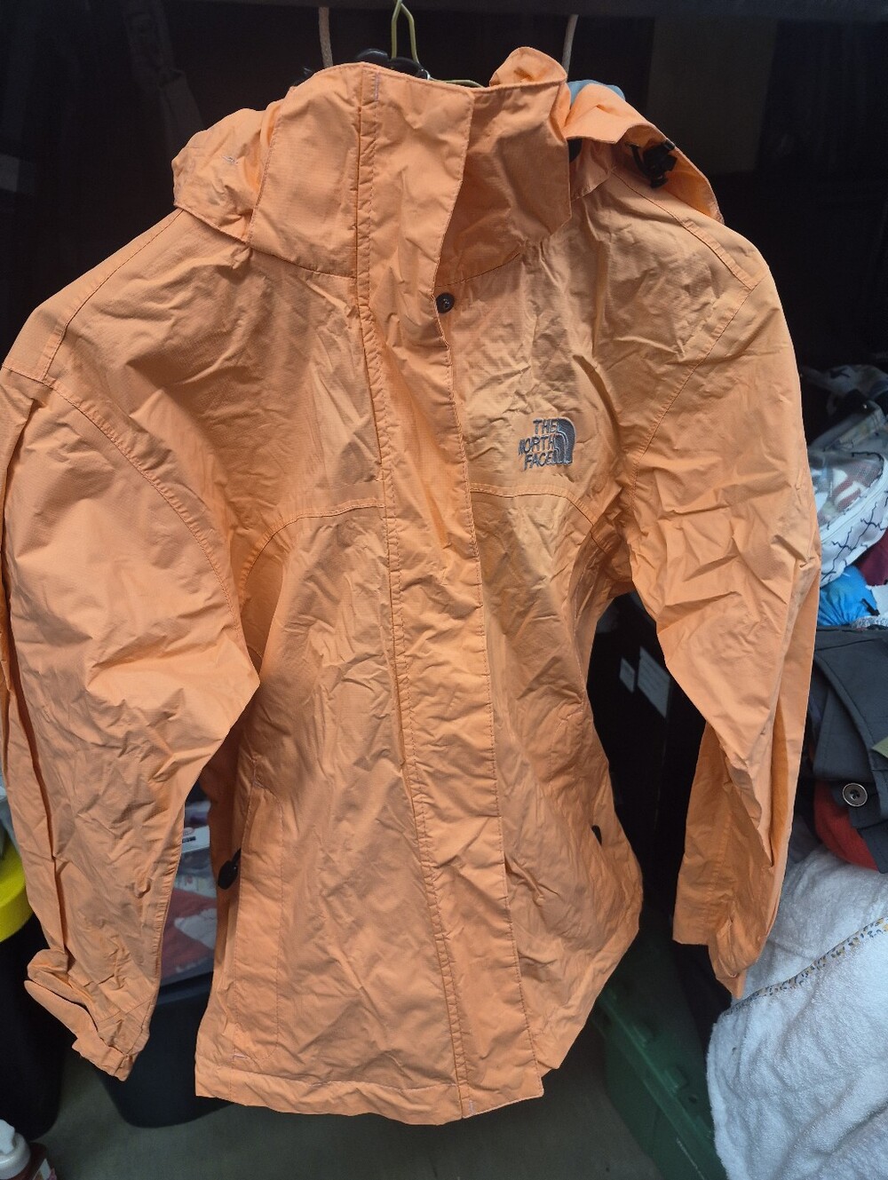 The North Face Women's Orange Hooded Rain Jacket